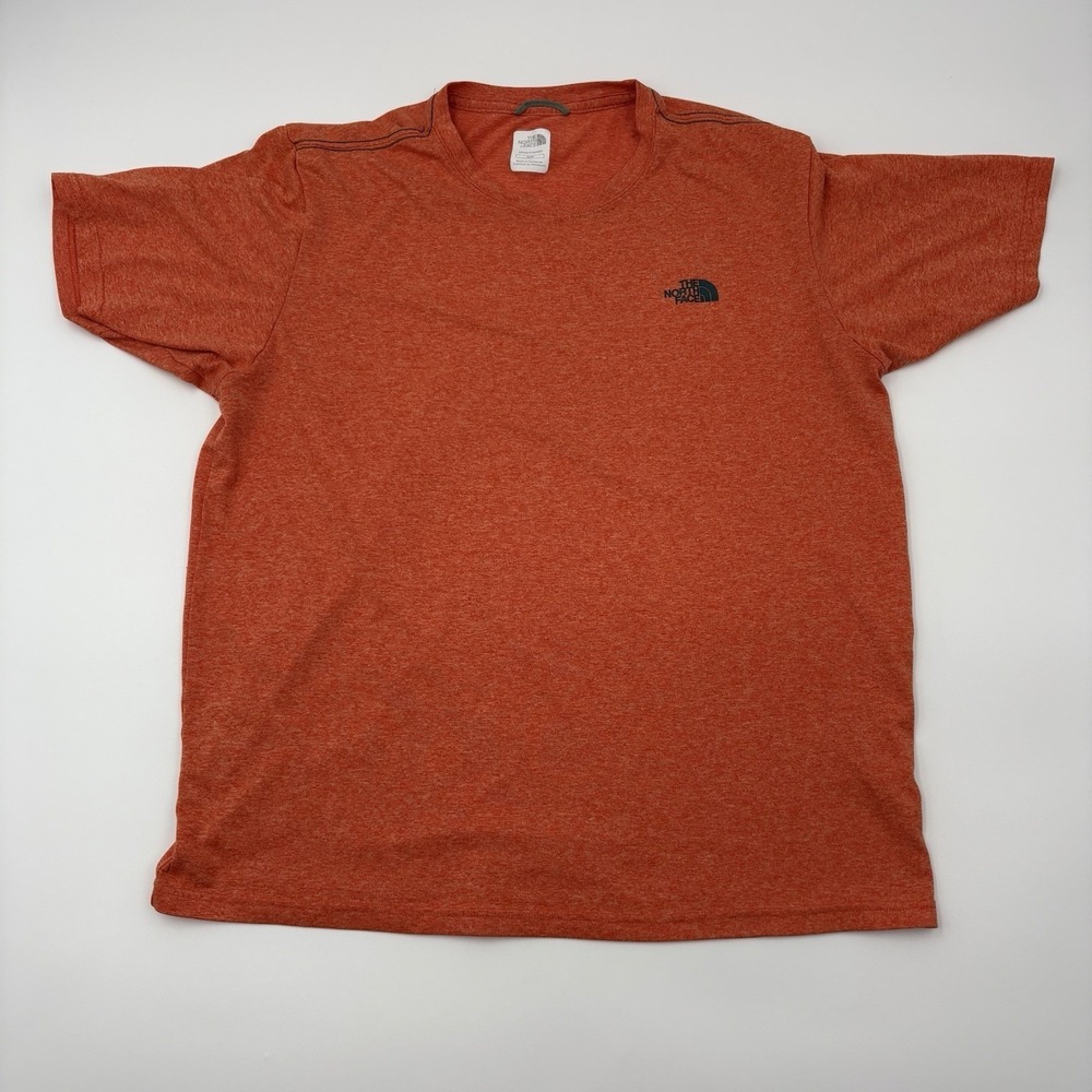 The North Face Men M Orange Polyester Performance Crew Neck Short Sleeve T-Shirt